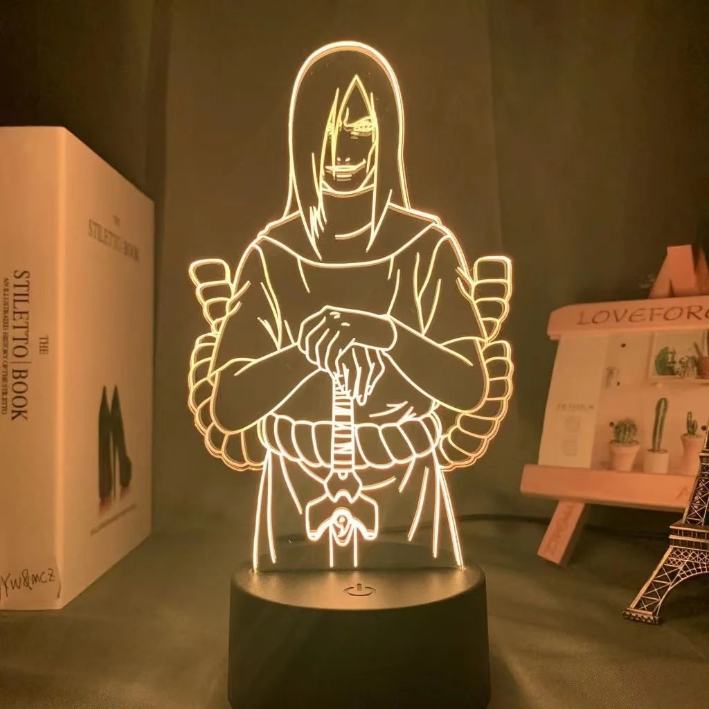 Naruto Team 7 3D LED Night Light – Uzumaki, Sasuke, Kakashi | 16-Color Acrylic Lamp with Remote