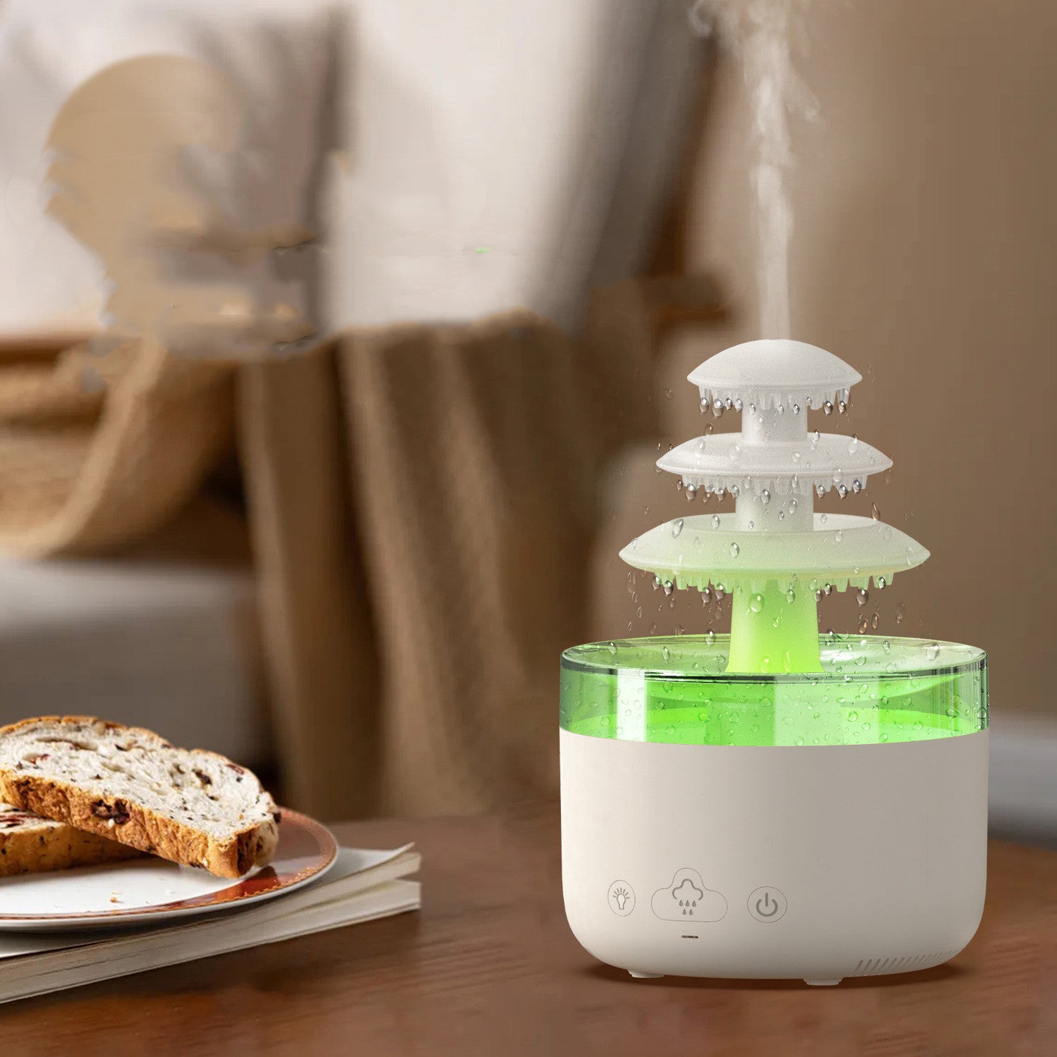 Cloud Rain Air Humidifier & Aroma Diffuser – USB Quiet Mist with Colorful LED Lights