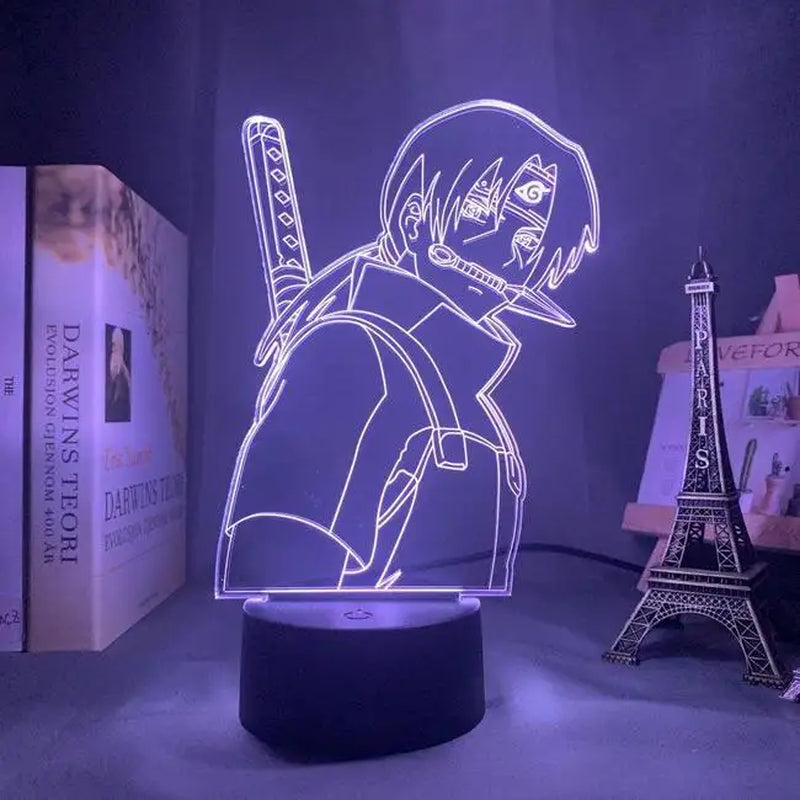 Naruto Team 7 3D LED Night Light – Uzumaki, Sasuke, Kakashi | 16-Color Acrylic Lamp with Remote