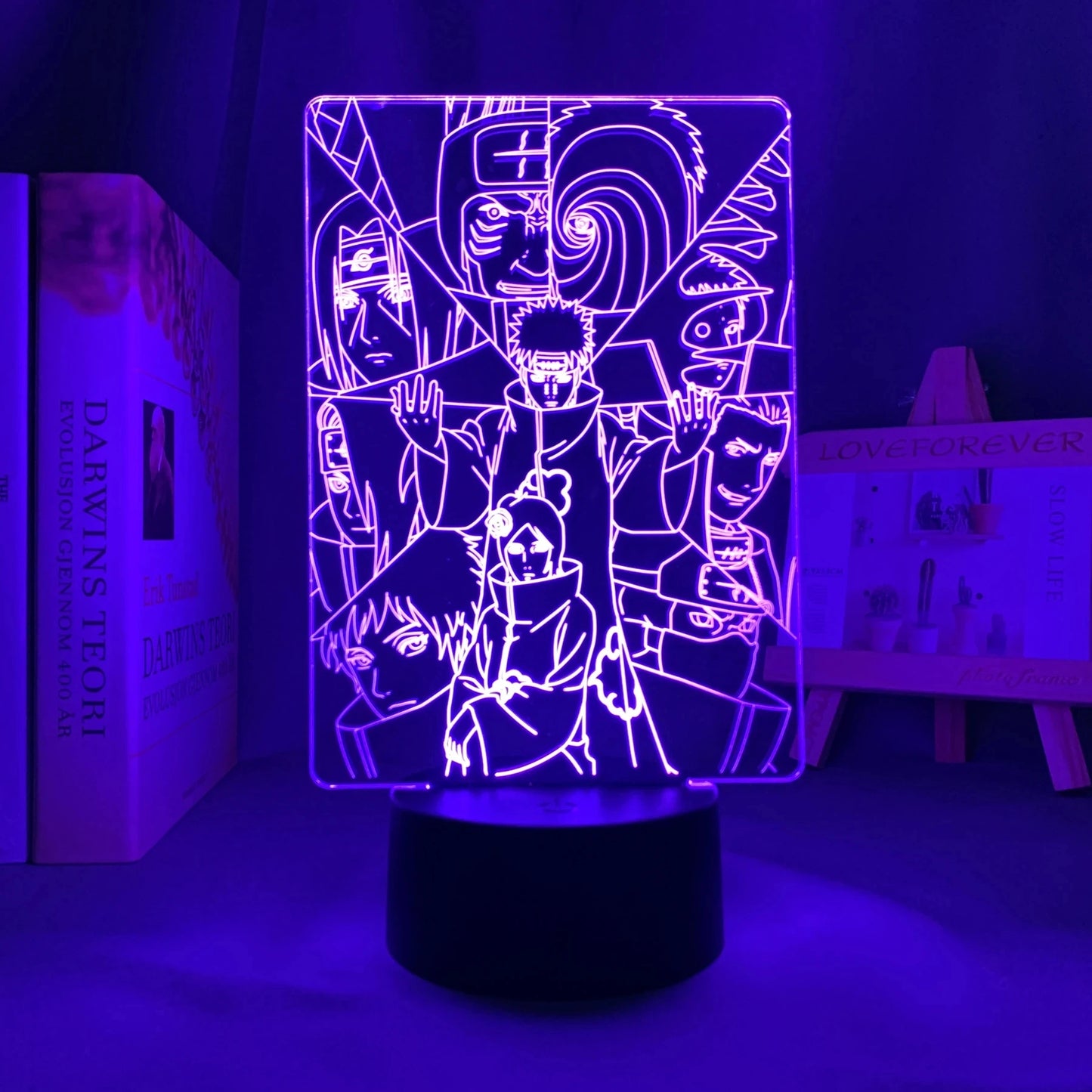 Naruto Team 7 3D LED Night Light – Uzumaki, Sasuke, Kakashi | 16-Color Acrylic Lamp with Remote