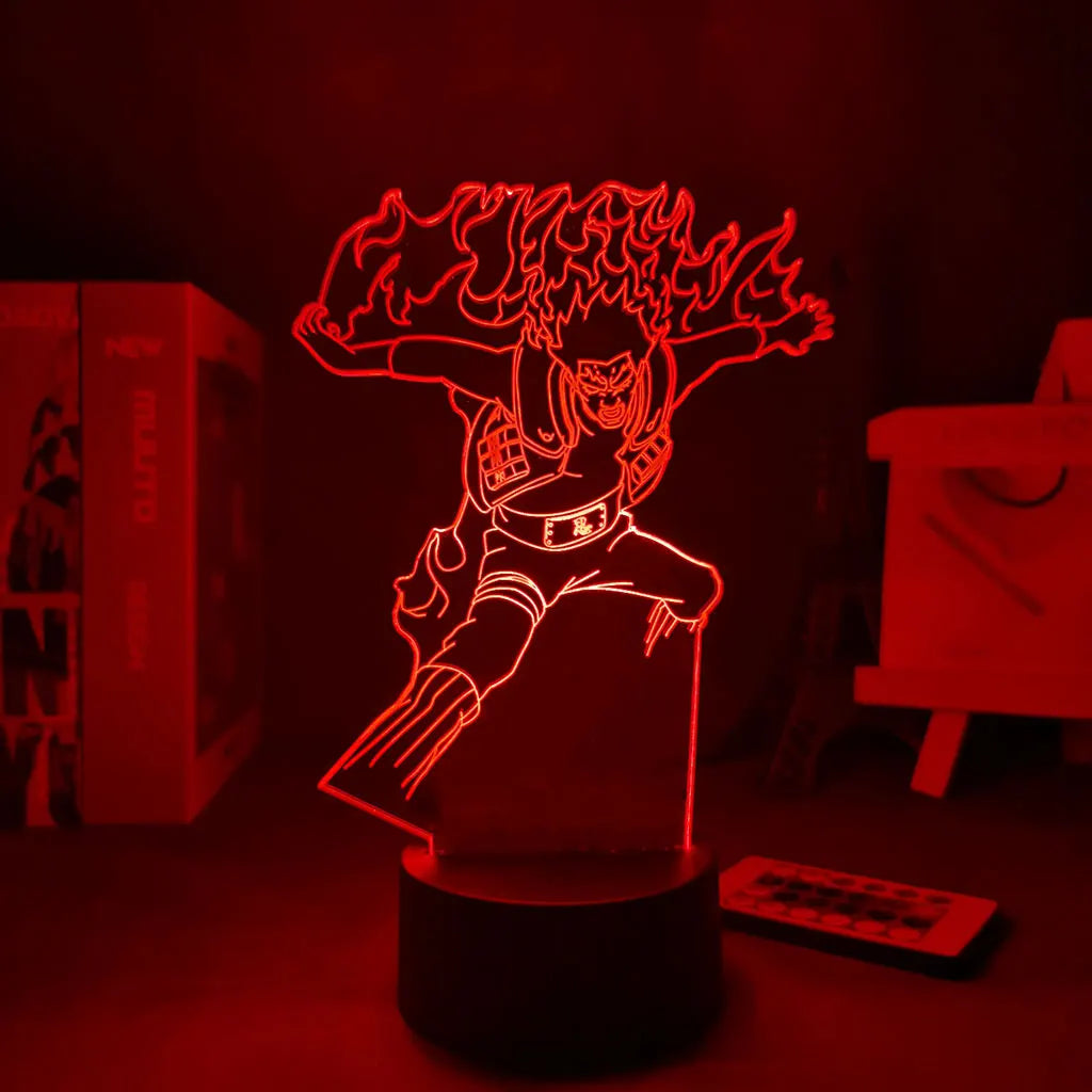 Naruto Team 7 3D LED Night Light – Uzumaki, Sasuke, Kakashi | 16-Color Acrylic Lamp with Remote