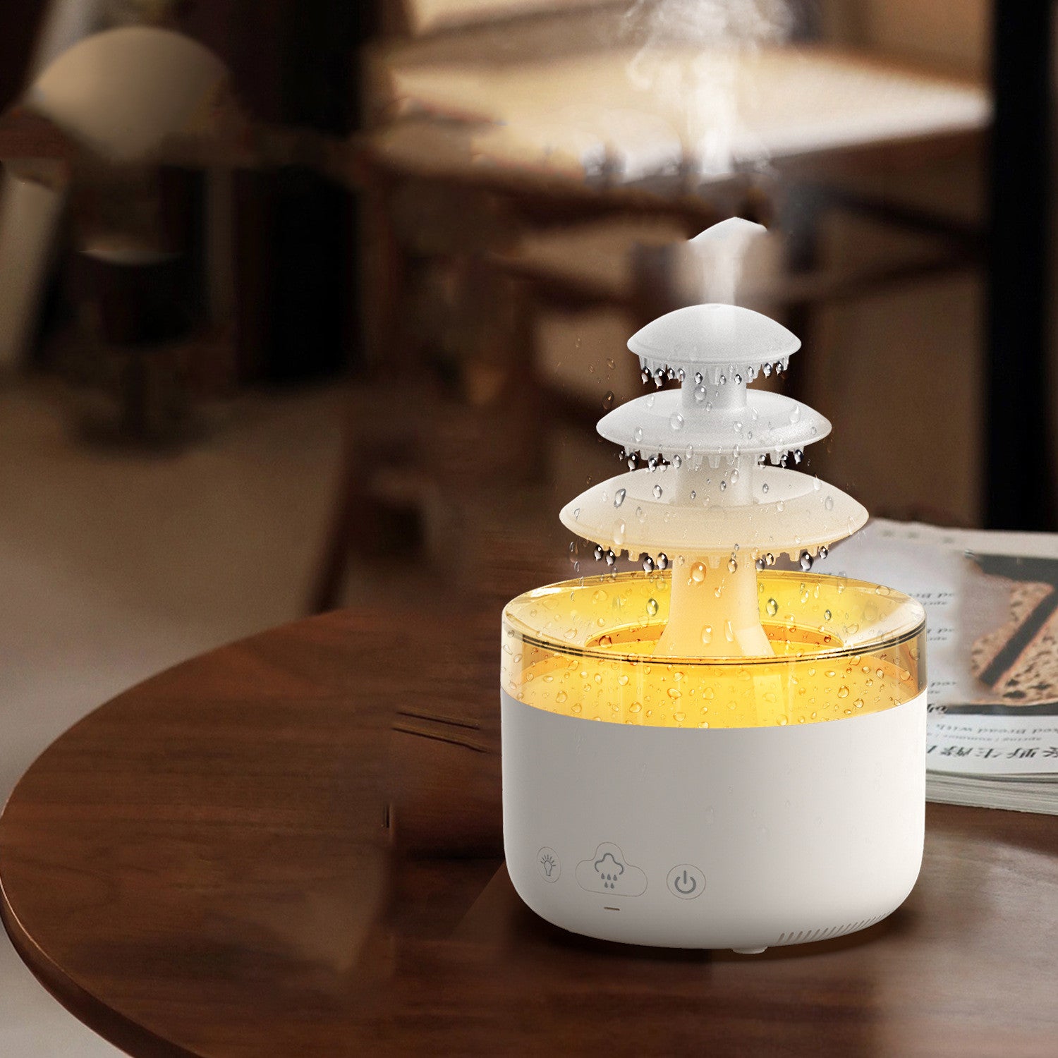 Cloud Rain Air Humidifier & Aroma Diffuser – USB Quiet Mist with Colorful LED Lights