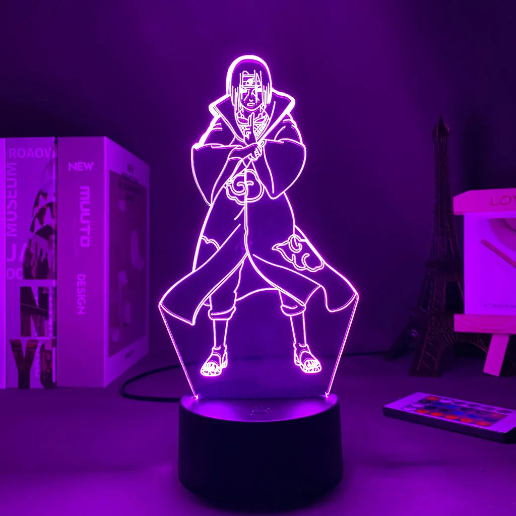 Naruto Team 7 3D LED Night Light – Uzumaki, Sasuke, Kakashi | 16-Color Acrylic Lamp with Remote