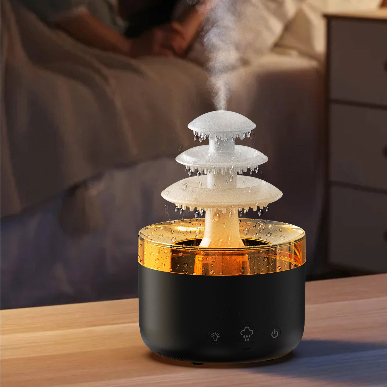 Cloud Rain Air Humidifier & Aroma Diffuser – USB Quiet Mist with Colorful LED Lights
