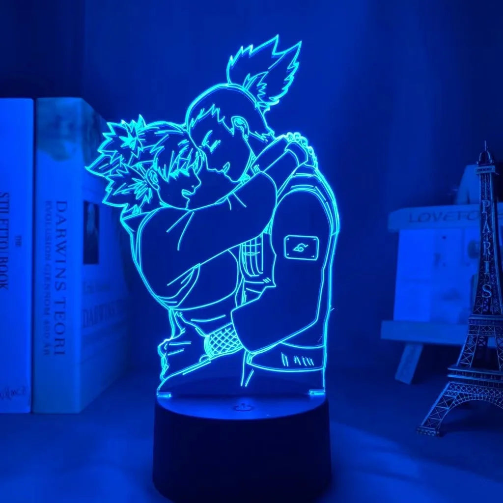 Naruto Team 7 3D LED Night Light – Uzumaki, Sasuke, Kakashi | 16-Color Acrylic Lamp with Remote