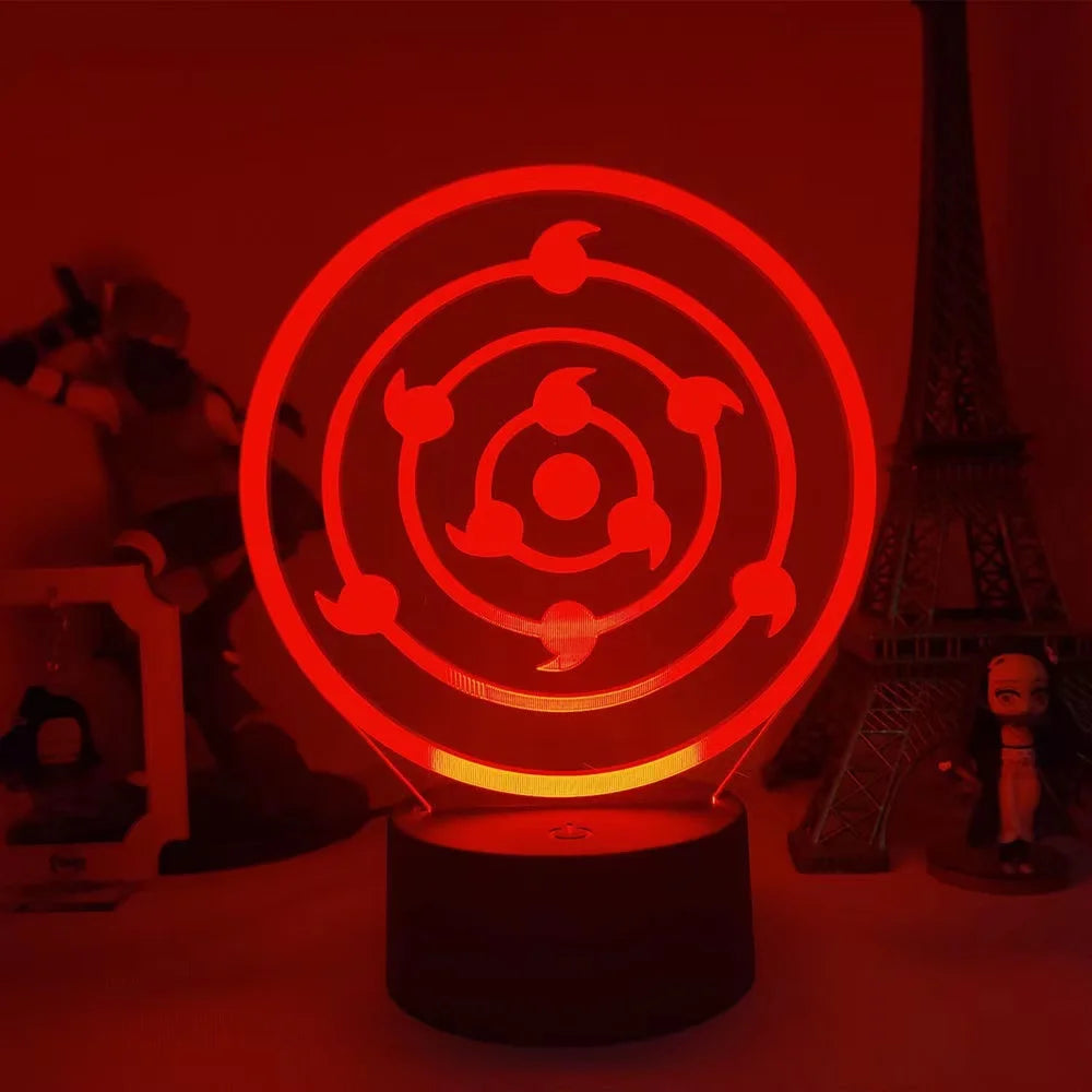 Naruto Team 7 3D LED Night Light – Uzumaki, Sasuke, Kakashi | 16-Color Acrylic Lamp with Remote