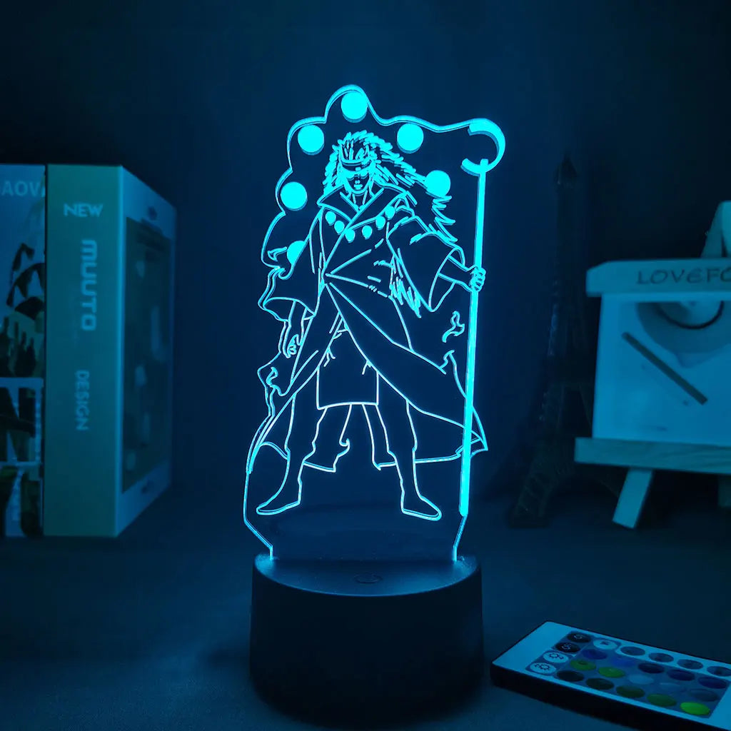 Naruto Team 7 3D LED Night Light – Uzumaki, Sasuke, Kakashi | 16-Color Acrylic Lamp with Remote