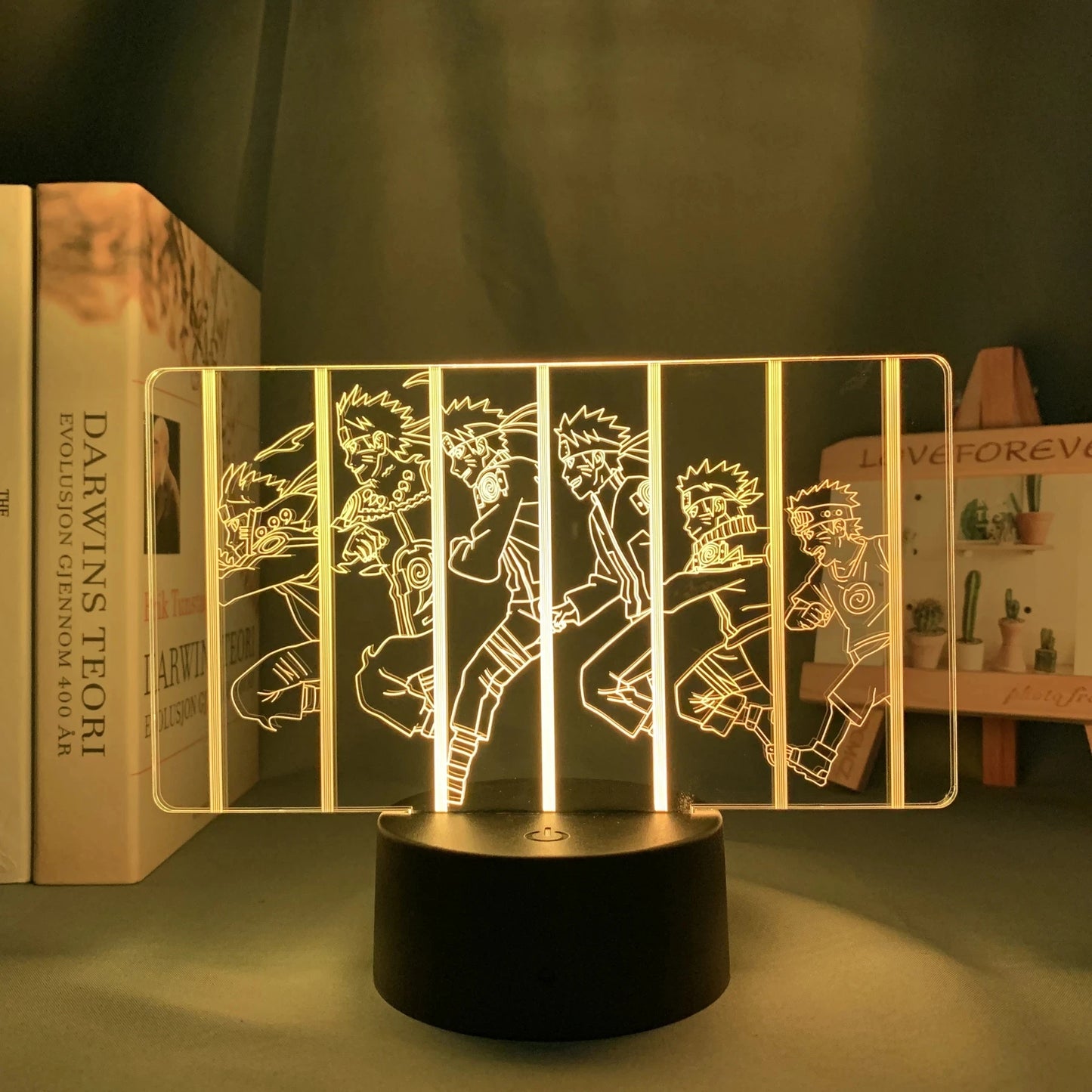 Naruto Team 7 3D LED Night Light – Uzumaki, Sasuke, Kakashi | 16-Color Acrylic Lamp with Remote