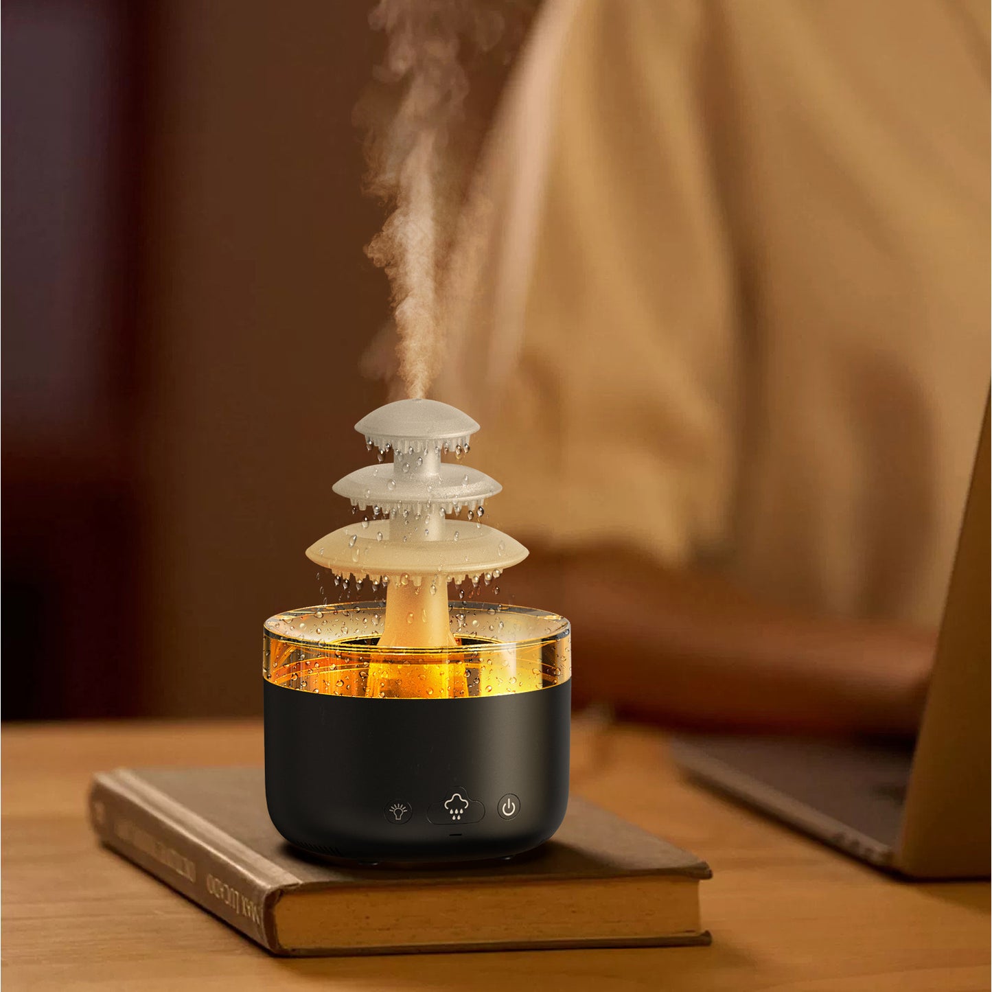Cloud Rain Air Humidifier & Aroma Diffuser – USB Quiet Mist with Colorful LED Lights