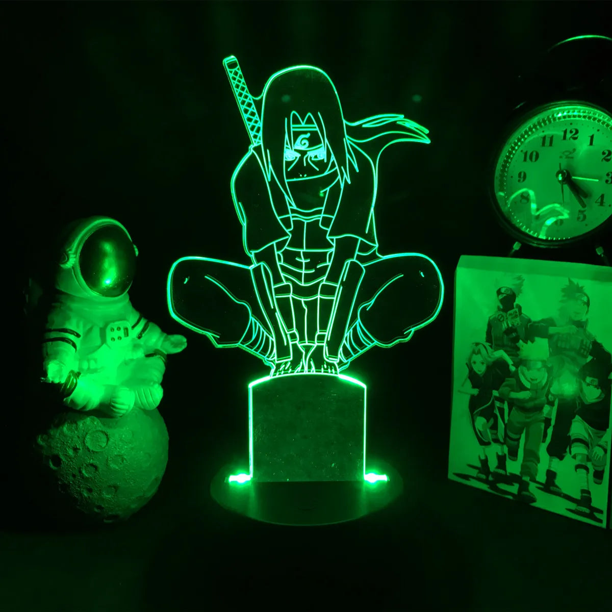 Naruto Team 7 3D LED Night Light – Uzumaki, Sasuke, Kakashi | 16-Color Acrylic Lamp with Remote
