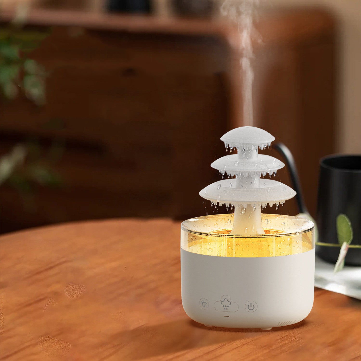 Cloud Rain Air Humidifier & Aroma Diffuser – USB Quiet Mist with Colorful LED Lights