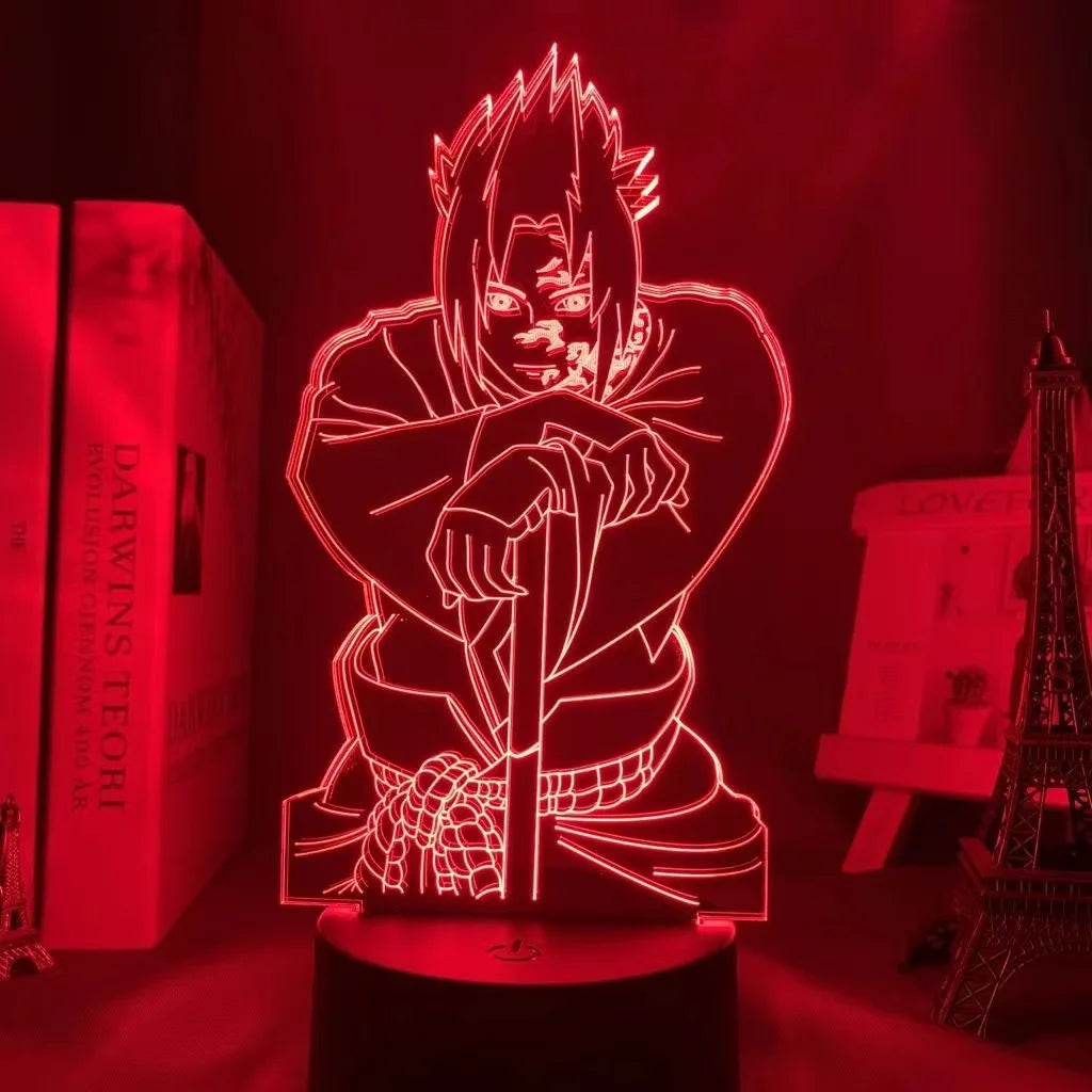 Naruto Team 7 3D LED Night Light – Uzumaki, Sasuke, Kakashi | 16-Color Acrylic Lamp with Remote