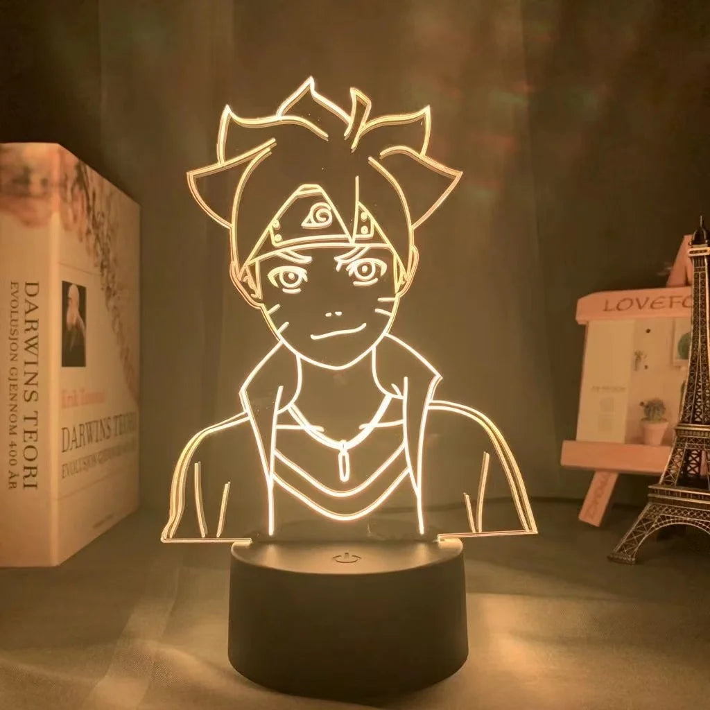 Naruto Team 7 3D LED Night Light – Uzumaki, Sasuke, Kakashi | 16-Color Acrylic Lamp with Remote